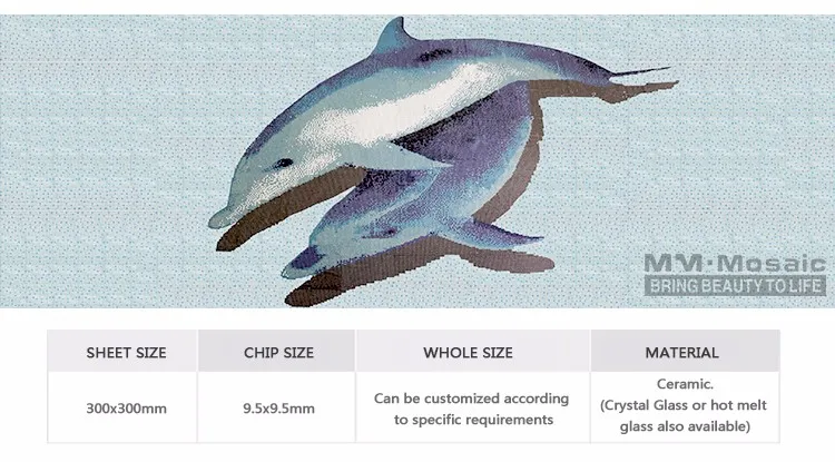 Céramique dauphins pour piscine étapes ou mur 