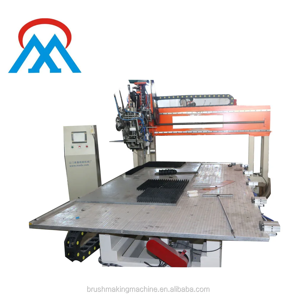 
Customized high speed 2 axis 2 drillinng 1 tufting industrial brush making machine for long flat brush/steel base brush 
