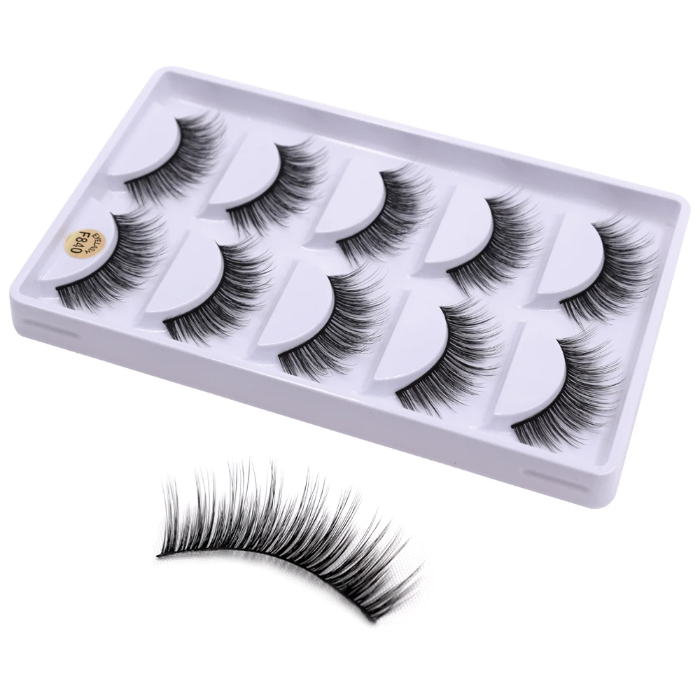 

5 Pairs Natural False Eyelashes Long Handmade Makeup Eye Lash, N/a