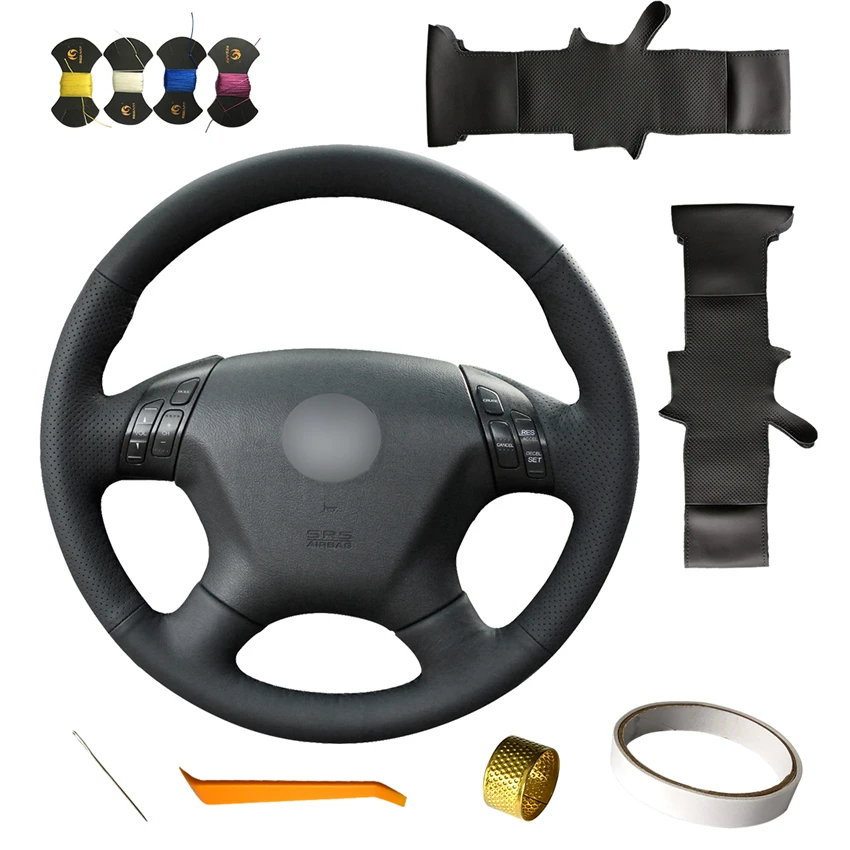 

Custom PU Leather Black DIY Sewing Steering Wheel Cover For Honda Accord 7 Odyssey 2003 2004 2005 2006 2007 2008 2009 2010