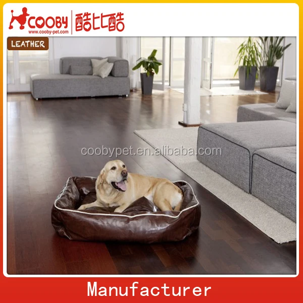 Coo2081 High Quality Luxury Pu Leather Pet Funny Dog Beds Factory