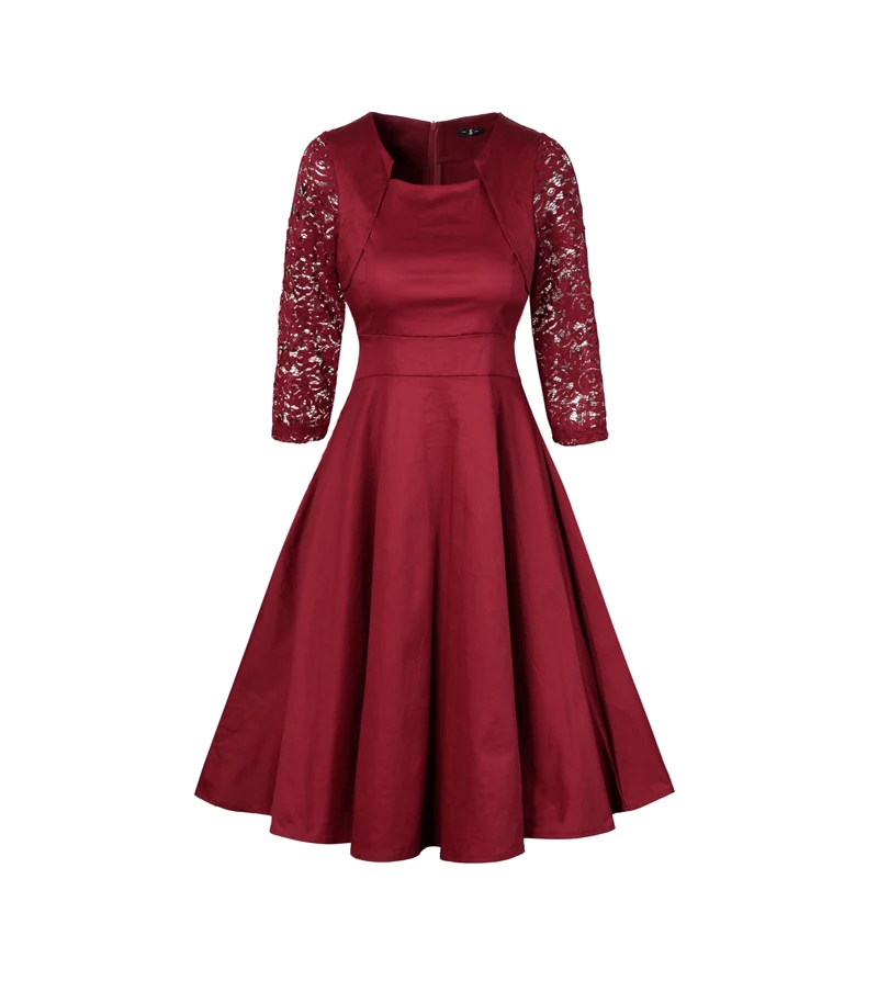 

2017 online shopping Middle aged and old women half sleeve dresses Lace Hollowed out embroidery lady party dresses
