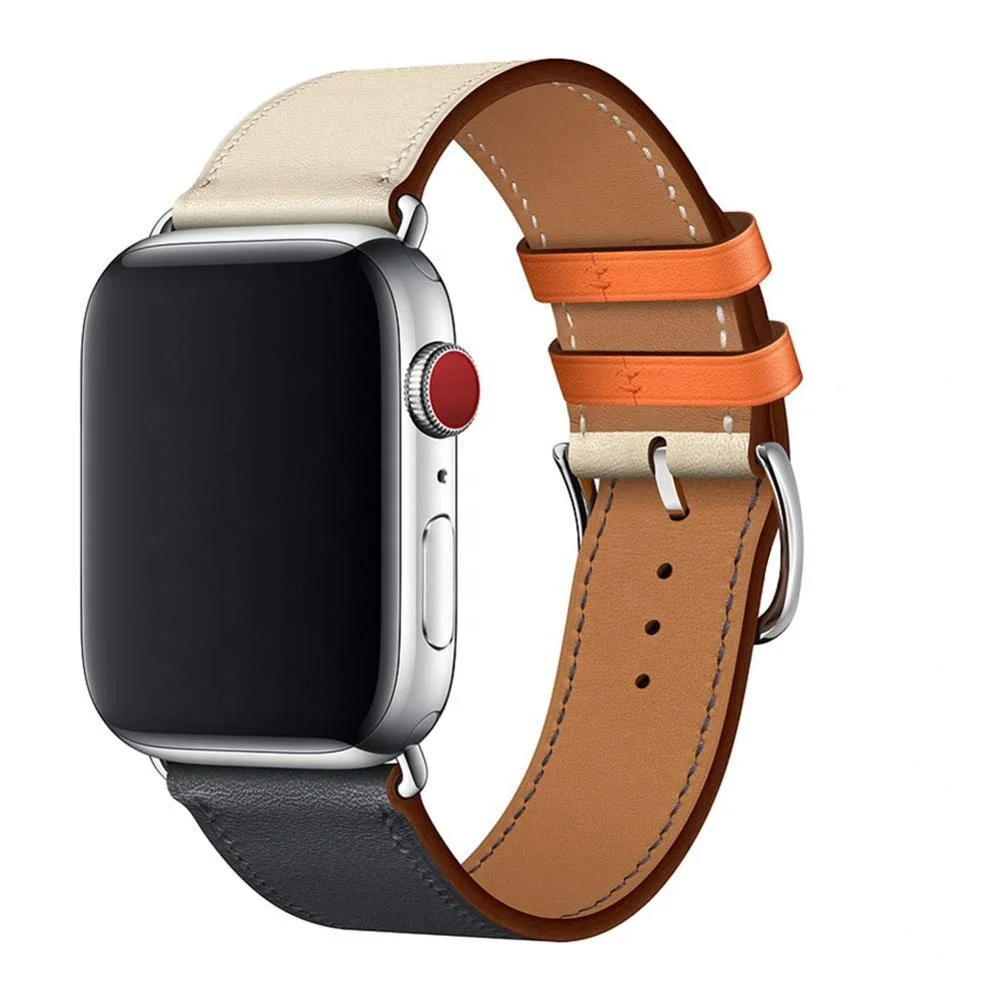 

Wholesale for Iwatch Watch Strap Genuine Calf Leather Single/Double Tour Bracelet for 44mm 40mm and 38mm 42mm Apple Watch Band, Black, brown, coffee