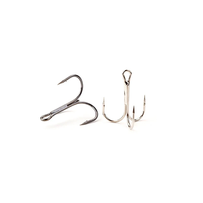

Hot Sale Treble Fish Hooks Set Silver 2 4 6 8 10 Sizes Fishing Hooks
