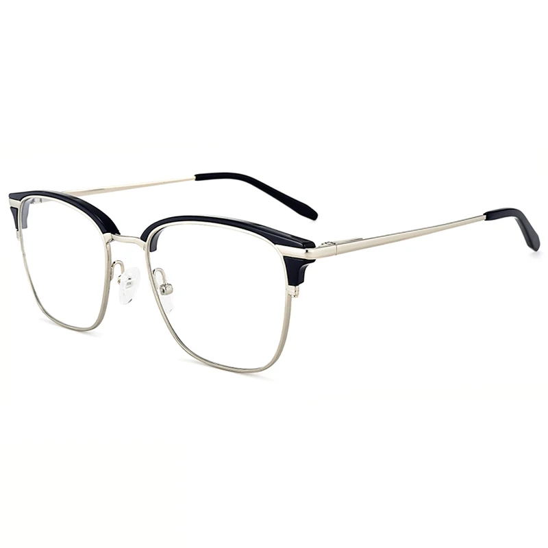 

New Acetate metal Spectacle Eyewear China Wholesale Optical Eyeglasses Frame computer blue light blocking glasses for man, 4 colors available