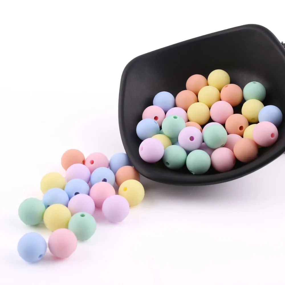 Bpa Free Silicone Round Chewable Teething Loose Silicone Beads For