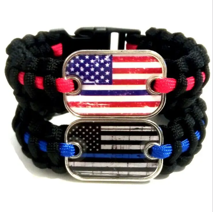 

2021 usa flag plastic buckle dia 23cm 25 cm rope usa paracord bracelet vintage