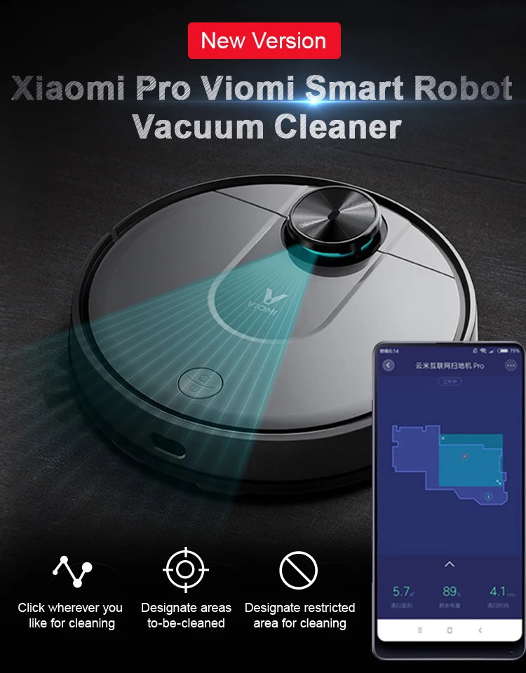 Xiaomi Pro Viomi V2 Aspirateur Intelligent Mi Robot 560ml Xiaomi Pro Viomi V2 Aspirateur Intelligent Mi Robot 560ml
