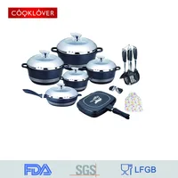 

cooklover 22pcs die casting aluminum non stick Cookware Set/sauce pot/saucepan/frypan/double grill pan