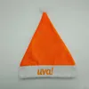 custom promotion embroidery logo orange christmas santa claus hats