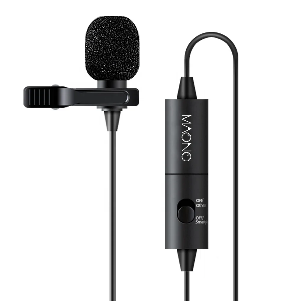 

Professional Wired Lavalier Lapel Clip-on Omnidirectional Condenser Microphone, Black