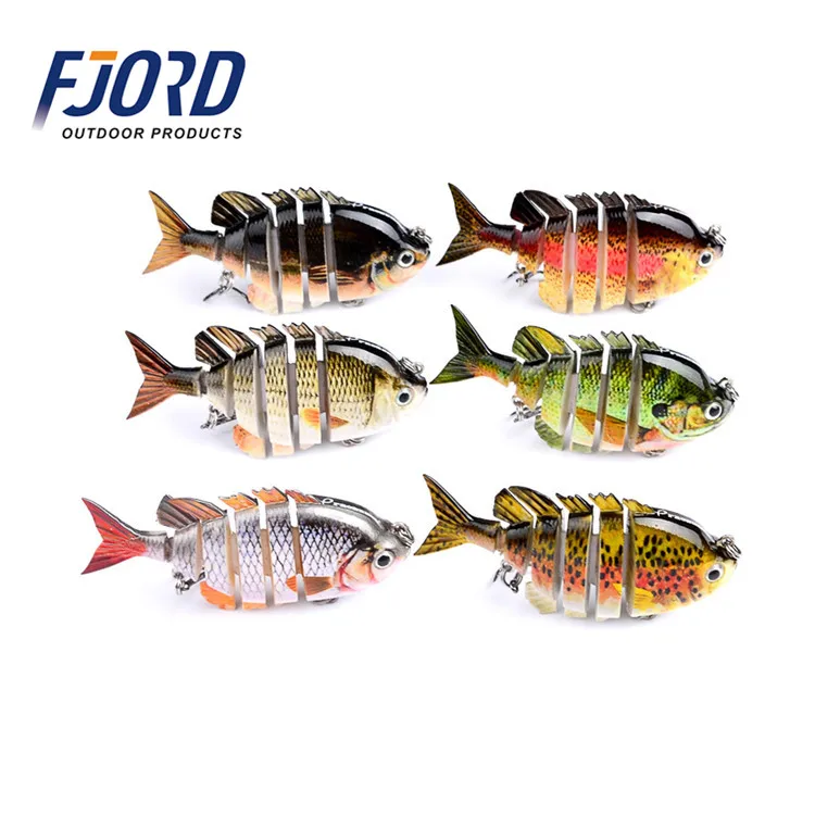 

FJORD 80mm14g 3" Life-like Robot Fish Minnow Hard Lure Multi Jointed Fishing Lures, 6color