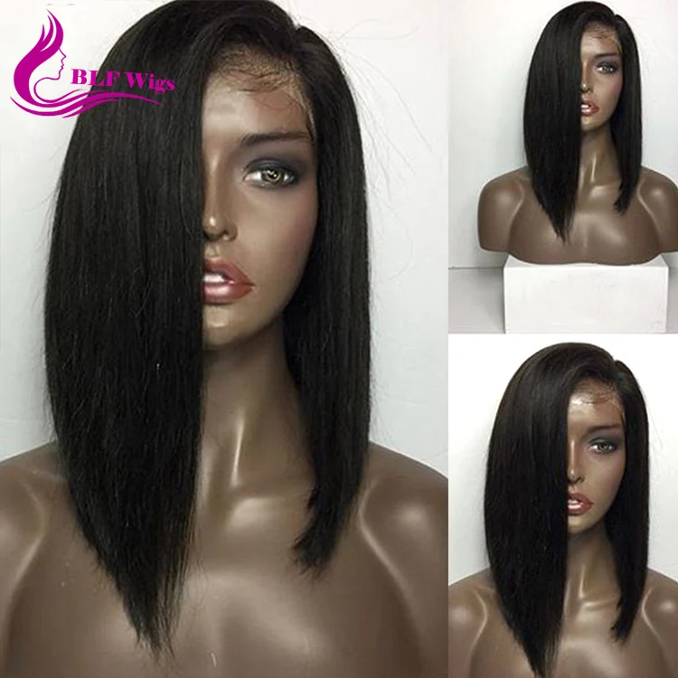 

Virgin Brazilian Human Hair Short Bob Lace Front Wig for Black Women, N/a