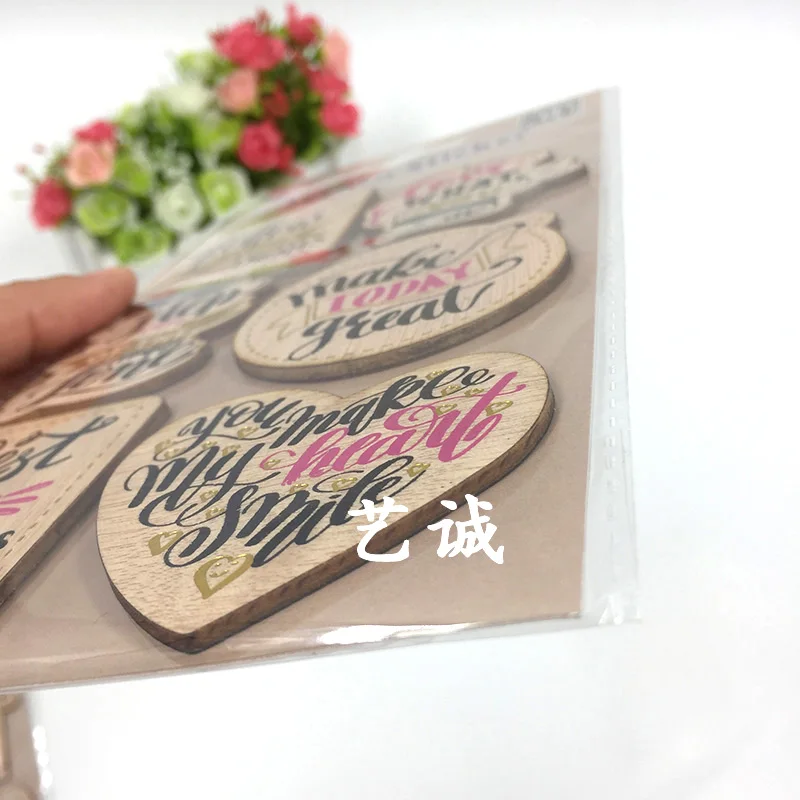 New Design Custom Laser Cut Hot Gold Wooden Sticker Buy Laser Cut