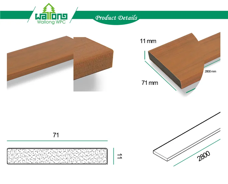 The most popular no pollution composite flooring teak color wpc decking