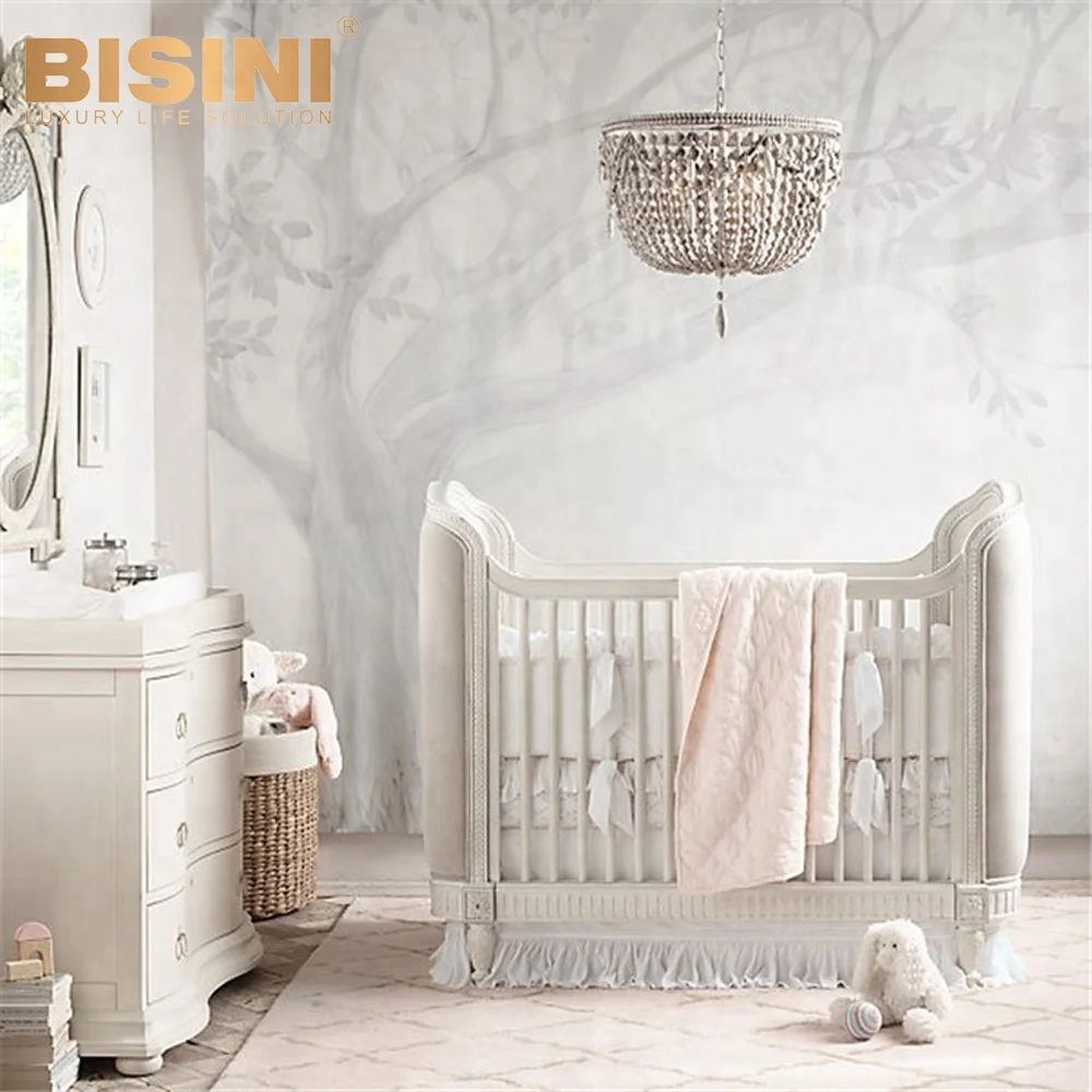 Bisini American Style Elegant Cot Baby Bed New Classical Solid