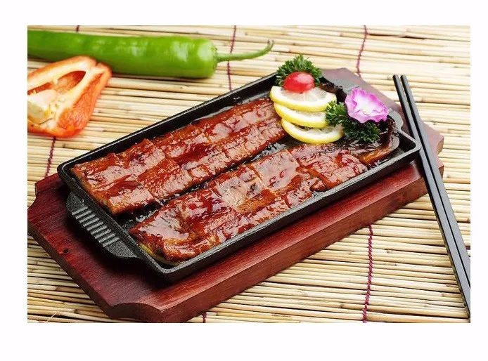 Kitchen Utensil Set Rectangle Cast Iron Fajitas Sizzle Plate Fajita Pan