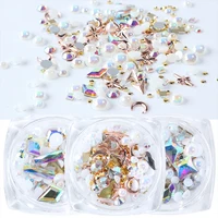

Flatback Nail Rhinestones Mixed Nails Studs Holographic 3D Jewelry Decoration for Nail Art Designs
