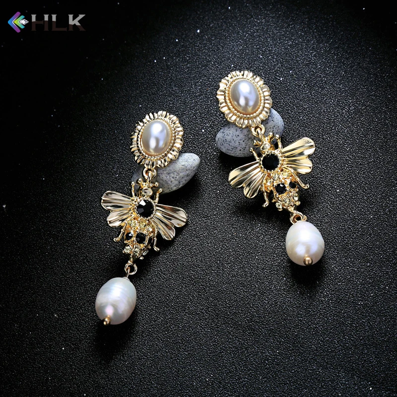 

pearl earring jhumka design picture Silver Post Bee Earrings