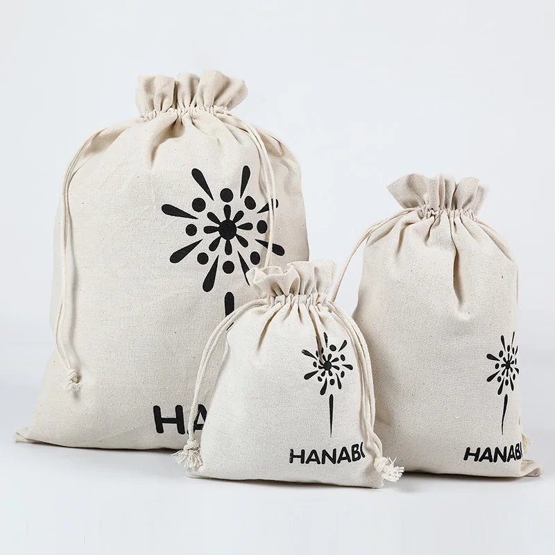 

gift packaging cotton linen Cloth Drawstring Bag