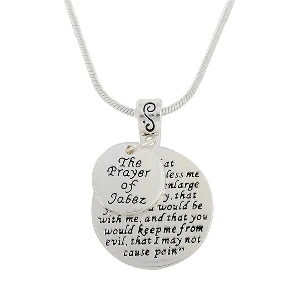 

Small MOQ Fast Shipping Hand Stamped Prayer Message Necklace ,Religious Style Necklace