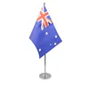 Custom Logo High Quality Mini Table Top Flags With Stainless Steel Stand