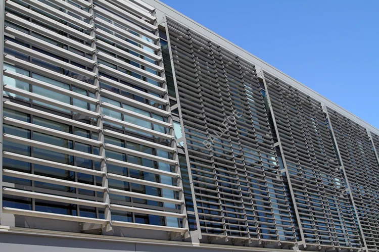Sun shade aerofoil fixed facades window aluminium louver panel/aluminium louvered