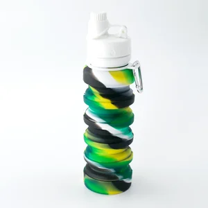 Image of Silicone Foldable with Leak Proof Valve BPA Free, 20 Oz silicone Collapsible Water Bottle outdoor sports bottle