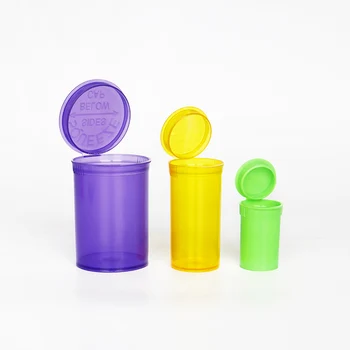 Plastic Dram Pop Top Lids Pots Squeeze Jars Weed Container Vial Bottles ...