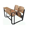 Attached School Desk And Chair Double Seats Adjustable Study Table And Chair