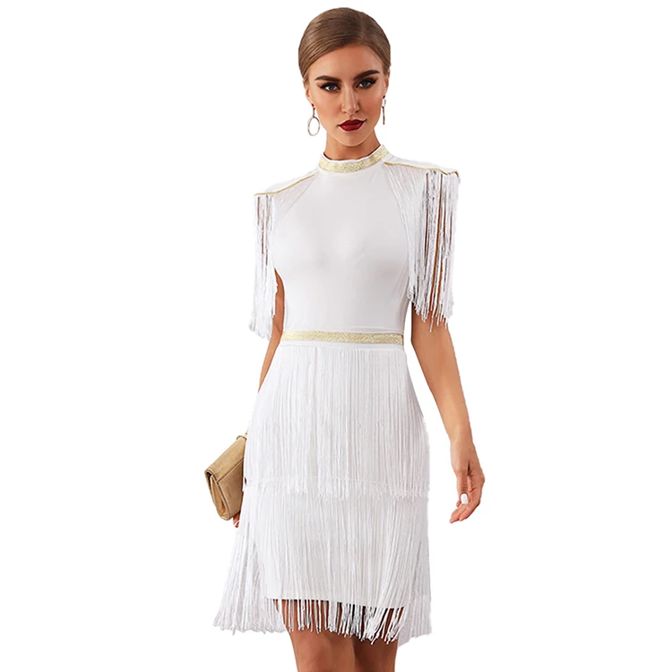 

Super Fashion Round Collar Mini Length Sexy Bodycon Dress Bandage Dress