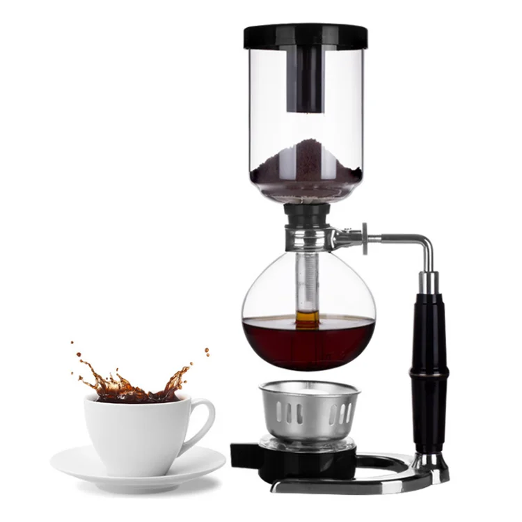 

2019 Newest China Suppliers Kitchen Tool Wholesale Sales Manual Operation Syphon Coffee Maker, Black white gold