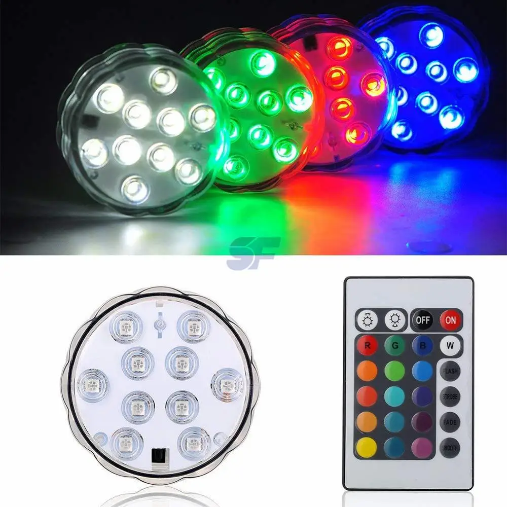 Submersible Led Lights For Aquarium With Remote Battery Operated Waterproof LED Light Base for Wedding Party Events Centerpieces