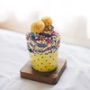 In stock low moq winter custom warm fuzzy christmas cupcake socks for ladies, indoor floor socks