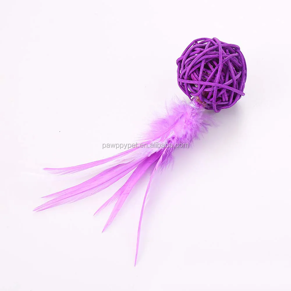 Cat Catch Chewing Toys,Pet Kitten Kitten Plush Play Toy Colorful Rattan