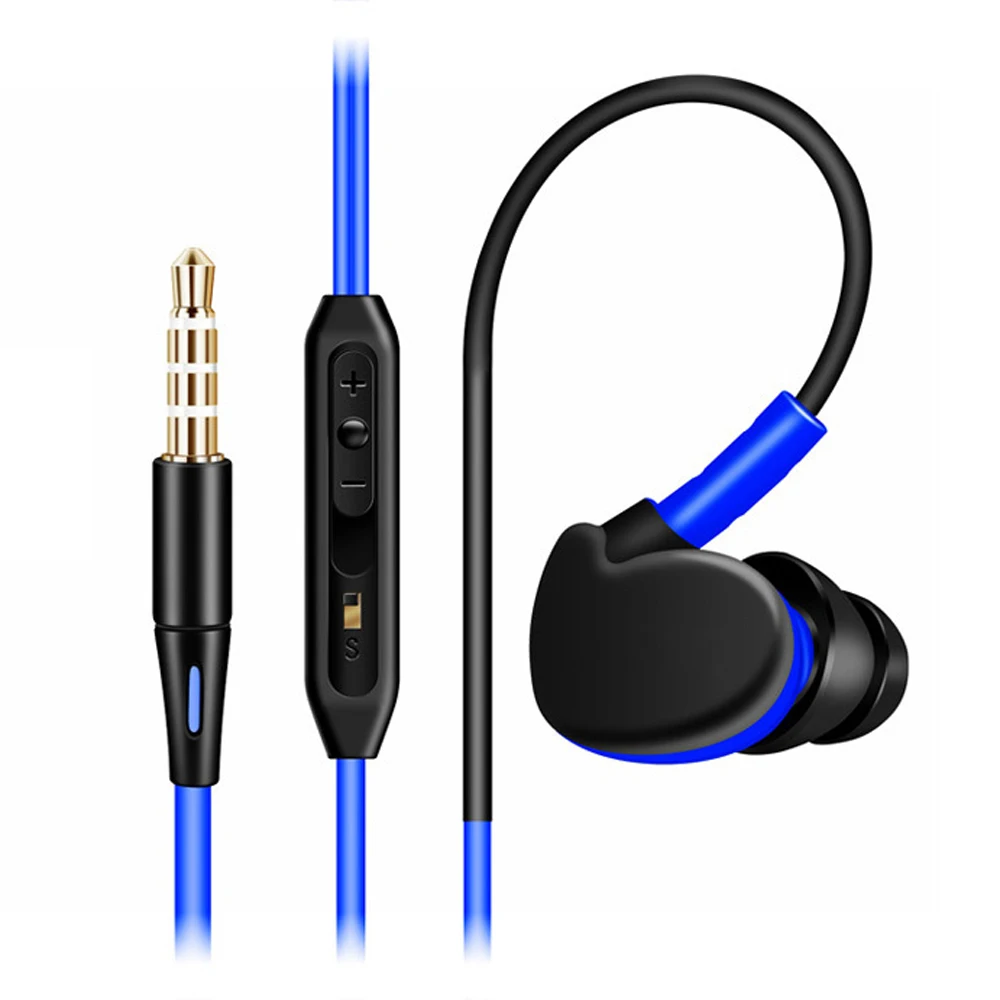 

Wired mobile phone earphone with mic volume control mobile earphone, Black;blue;green;red