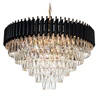 2019 Top Post Modern Hanging Lamp Black K9 Crystal Chandelier Light for Villa Fixture MHD9039