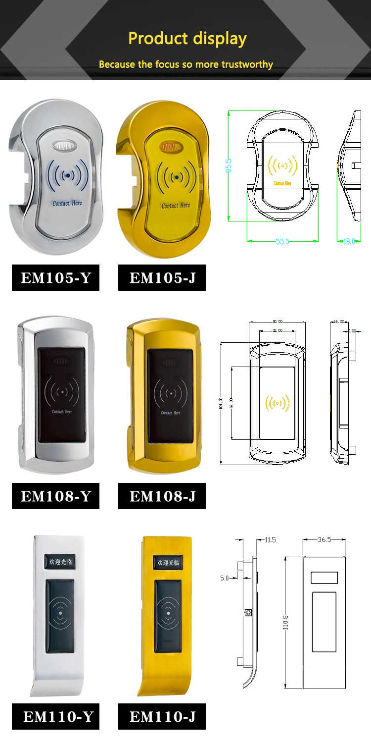 High Sale Zinc alloy intelligent keyless Sauna Intelligent RFID Card Reader sauna room electronic locker lock