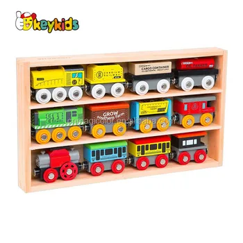 magnetic wooden train set