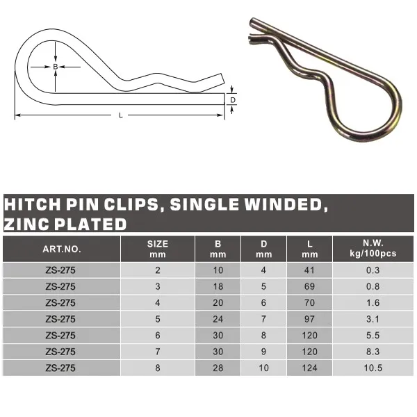 Industrial Rclip Pin Mechanical Hitch Combination B Clips Shaft Bolt