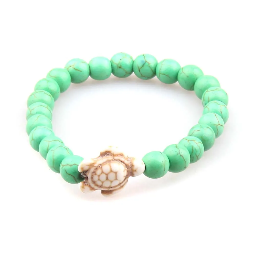 

hot selling friendship bracelet natural stone turquoise turtle bracelet, As show (customize colors are available)