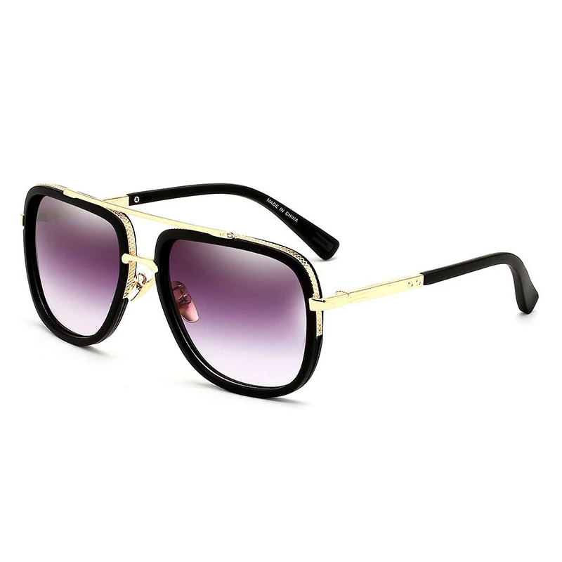 

Classic metal square sunglasses women men double beam glasses 2019 band designer fashion sun shades custom hign quality