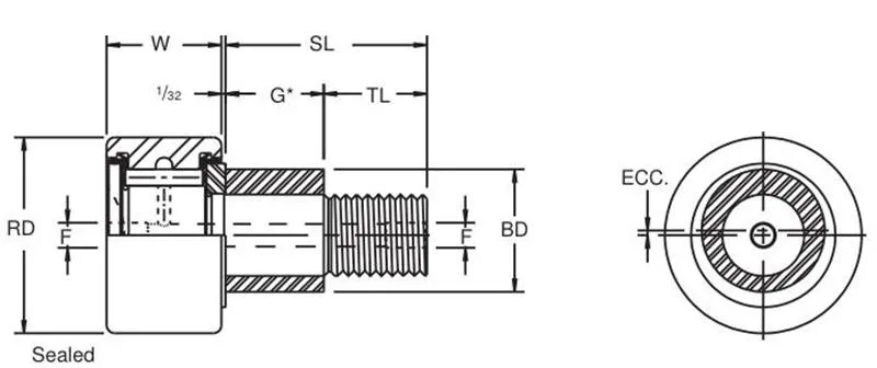 Mcgill Cfe1 5 8sb Cam Follower Bearings Cfe-1 5 8-sb - Buy Mcgill Cam 