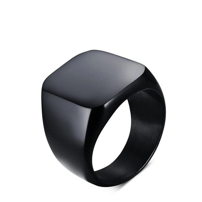 

Top Selling Mens Designer Finger IP Black Plating Ring Titanium Silver 316l Stainless Steel Rings