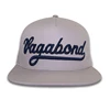 Custom white snapback hat with navy blue 3d embroidery logo