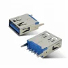 USB Type A Female Vertical Socket Connector 180 Degrees 9 Pin Plug Jack Connectors