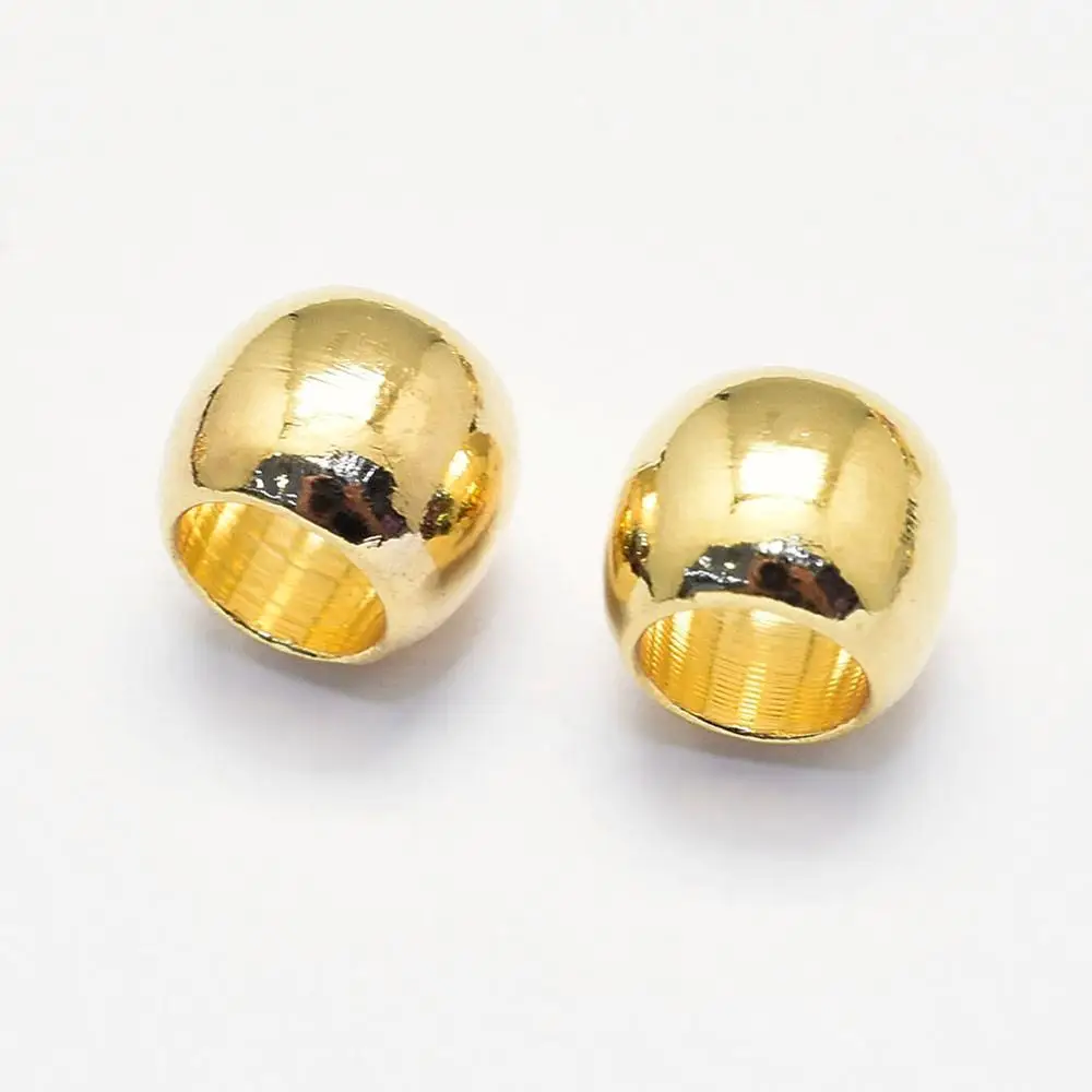 

PandaHall 6mm Long-Lasting Real 18K Gold Plated Brass Beads