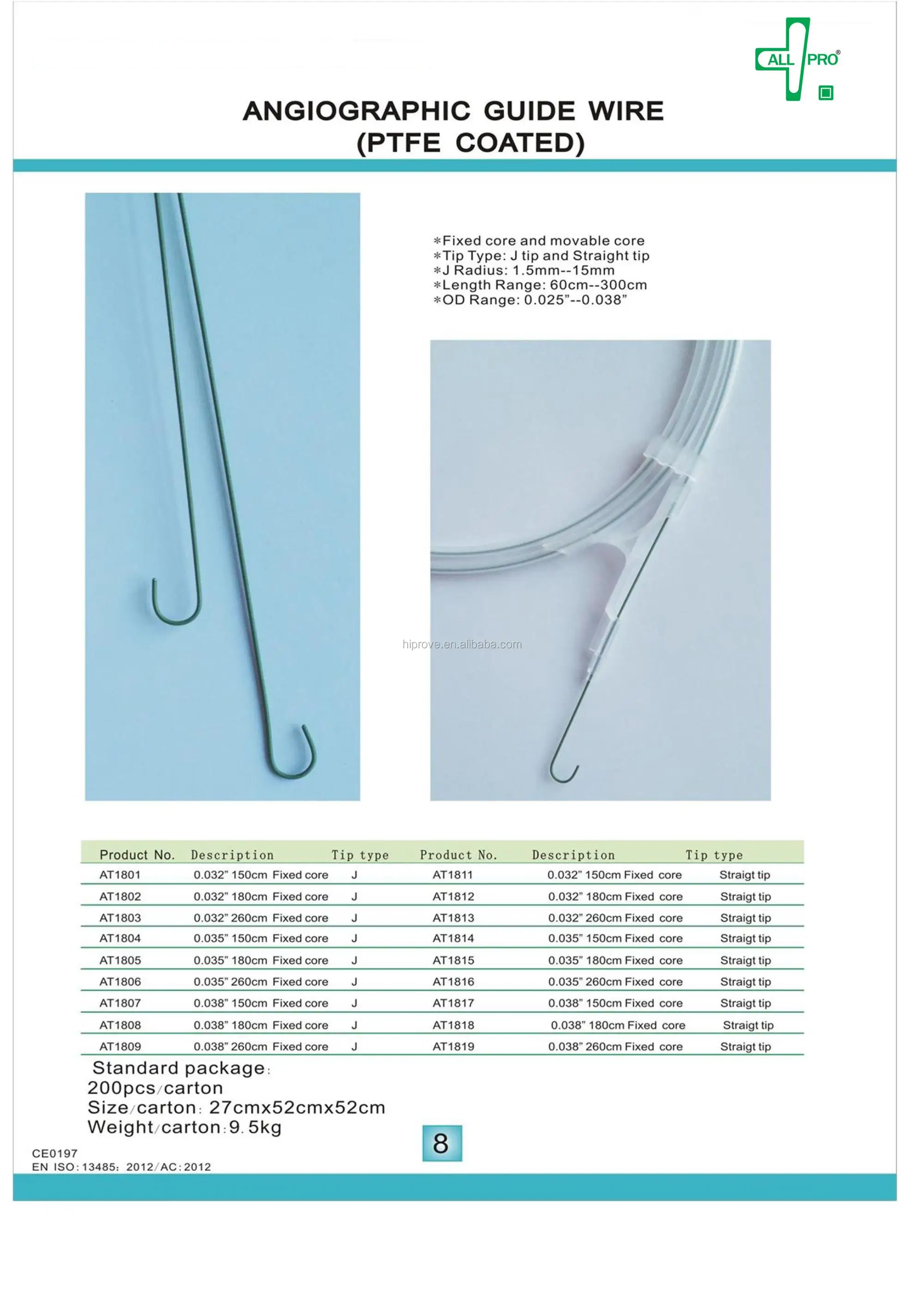 Medical Ptfe Angiography Zebra Guide Wire With Ce Approval Buy