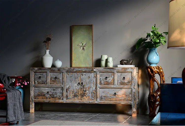 
Antique Vintage Hand crafted Wooden Entrance cabinet living room sideboard 