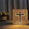 FS-T1887W cross light crucifix wood nice wooden night light